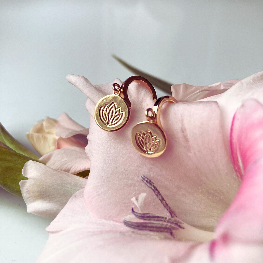 Gold Lotus earrings