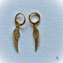 Load image into Gallery viewer, Angel Wing hoop Earrings
